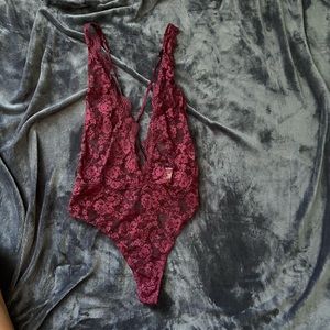 Victoria’s Secret plunge floral lace teddy
